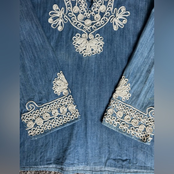 ZARA Woman Premium Denim Collection with V-neck size medium - Picture 7 of 11